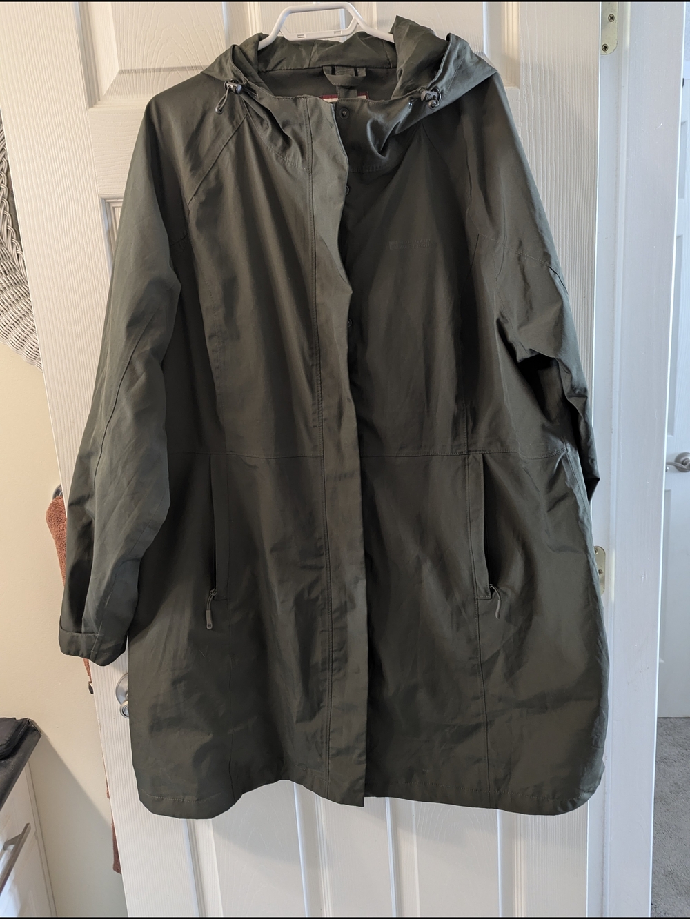 Olive Hooded Rain Jacket for Women